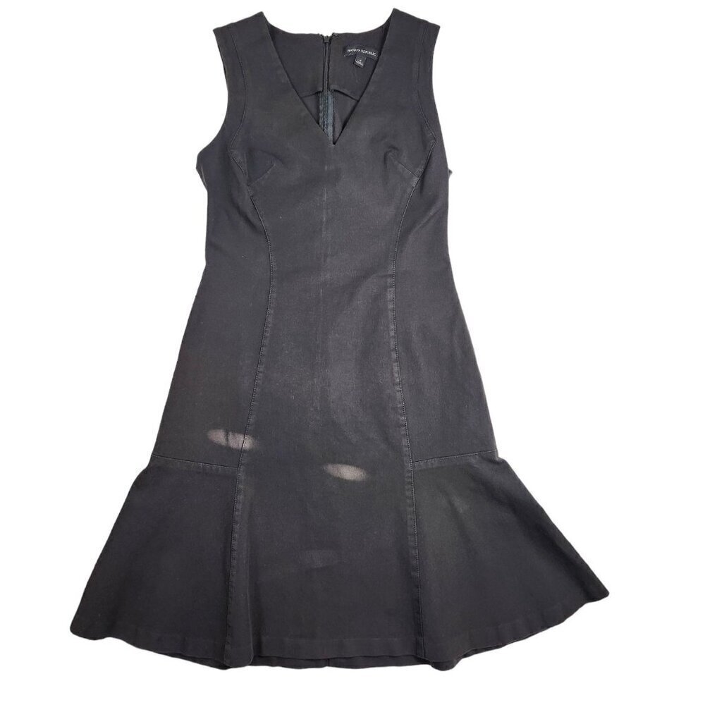 Banana Republic black denim sleeveless midi dress, size 4